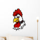 Angry Rooster Head Wall Decal