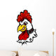 Angry Rooster Head Wall Decal