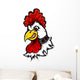 Angry Rooster Head Wall Decal
