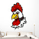 Angry Rooster Head Wall Decal