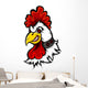 Angry Rooster Head Wall Decal