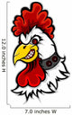 Angry Rooster Head Wall Decal