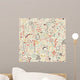 seamless pattern with colorful doodle ornament Wall Mural