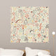 seamless pattern with colorful doodle ornament Wall Mural