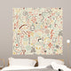 seamless pattern with colorful doodle ornament Wall Mural