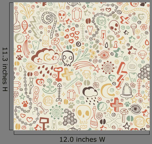 seamless pattern with colorful doodle ornament Wall Mural