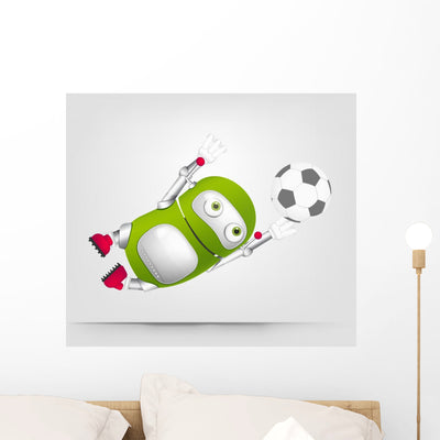 Cute Robot shown on a wall