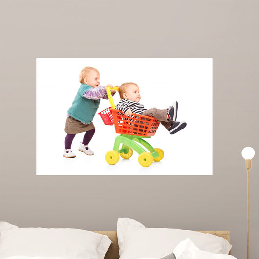 Toddler Girl Pushing Her