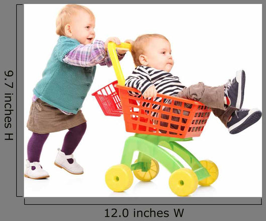 Toddler Girl Pushing Her