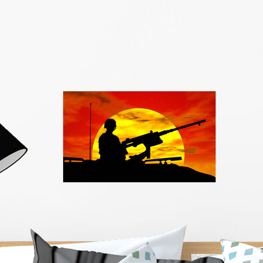 army gunner on tank Wall Mural