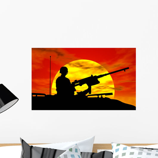 army gunner on tank Wall Mural