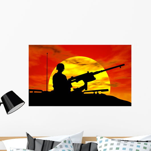 army gunner on tank Wall Mural