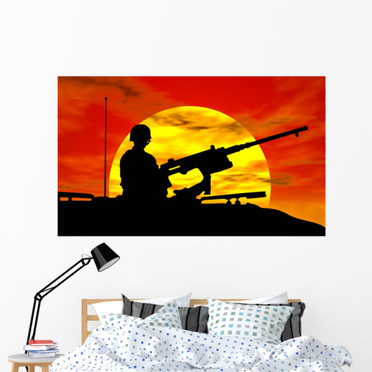 army gunner on tank Wall Mural