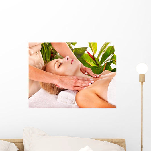 Woman Getting Facial Massage Wall Mural