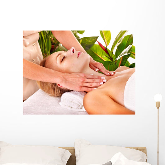 Woman Getting Facial Massage Wall Mural