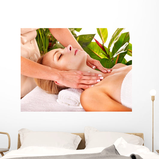 Woman Getting Facial Massage Wall Mural
