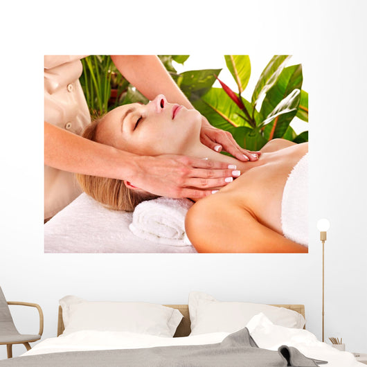 Woman Getting Facial Massage Wall Mural