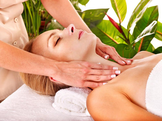 Woman Getting Facial Massage Wall Mural