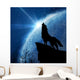 Wolf Silhouette Howling to