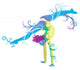 Gymnastic Performer with Abstract