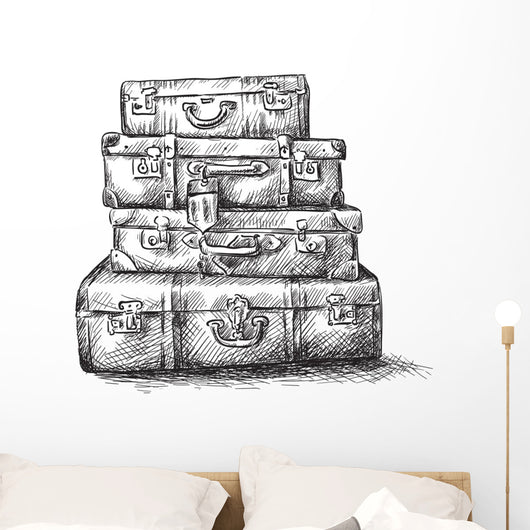 Sketch Drawing Luggage Bags