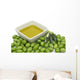 Olive oil in a bowl with fresh green olives Wall Mural