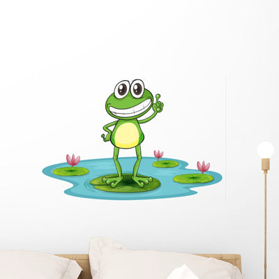 Frog shown on a wall