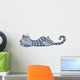 sleeping tabby cat cartoon Wall Decal