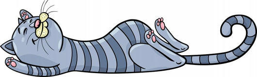 sleeping tabby cat cartoon Wall Decal