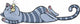 sleeping tabby cat cartoon Wall Decal