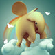Elephant Fly Happy on Sky Wall Mural