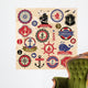 Collection of vintage retro nautical labels, badges and icons Wall Decal