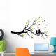 Cats in Love on Tree Branch Vector Wall Decal