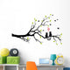 Cats in Love on Tree Branch Vector Wall Decal