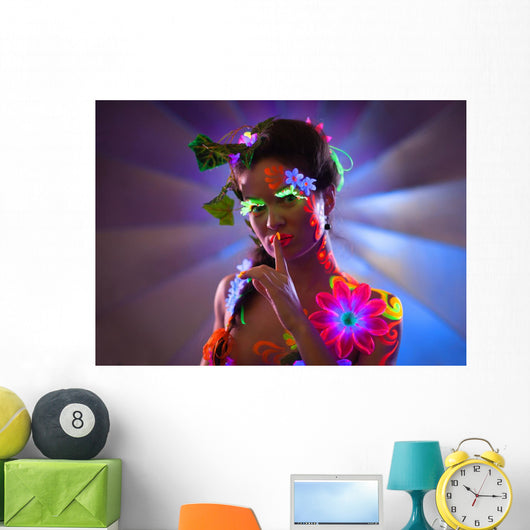 Portrait Glowing Woman with Wall Mural