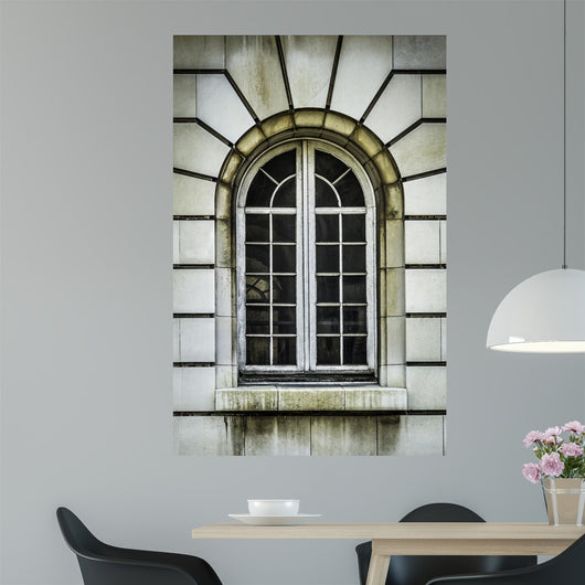 Aged Arch White Window