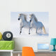 Two Galloping Snow-white Horses