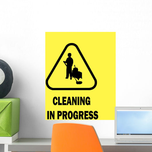 Cleaning in Progress Sign Wall Mural