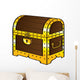 Trunk Chest Gold Treasure Wood Old Vintage Pirate Lock Wall Decal