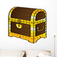 Trunk Chest Gold Treasure Wood Old Vintage Pirate Lock Wall Decal