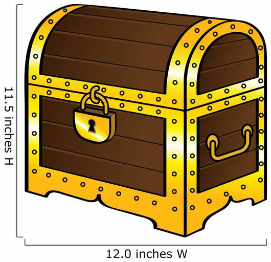 Trunk Chest Gold Treasure Wood Old Vintage Pirate Lock Wall Decal