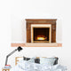 Fireplace with Fake Fire Wall Mural