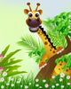 Cute Giraffe Cartoon Smiling