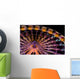 Illuminated Ferris Wheel at Night Wall Mural