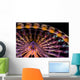 Illuminated Ferris Wheel at Night Wall Mural