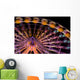 Illuminated Ferris Wheel at Night Wall Mural