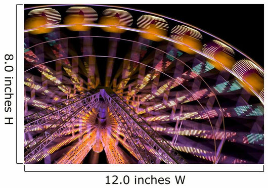 Illuminated Ferris Wheel at Night Wall Mural