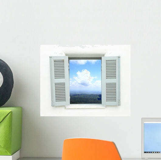 Window with Mountain and