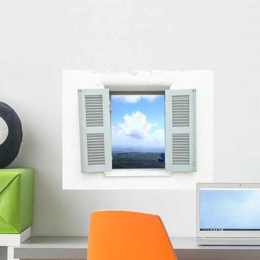 Window with Mountain and