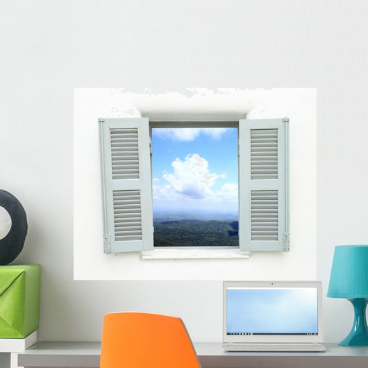 Window with Mountain and